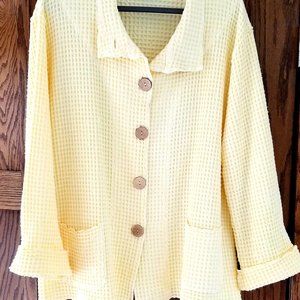Focus Waffle-Weave Yellow Top/Jacket
